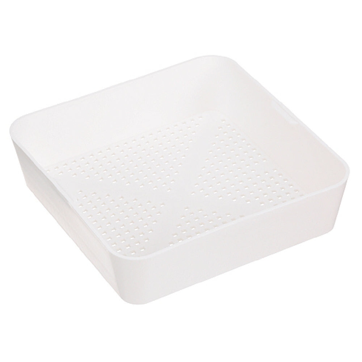 AllPoints 11502 white heavy-duty plastic square drop-in floor drain strainer with perforated base