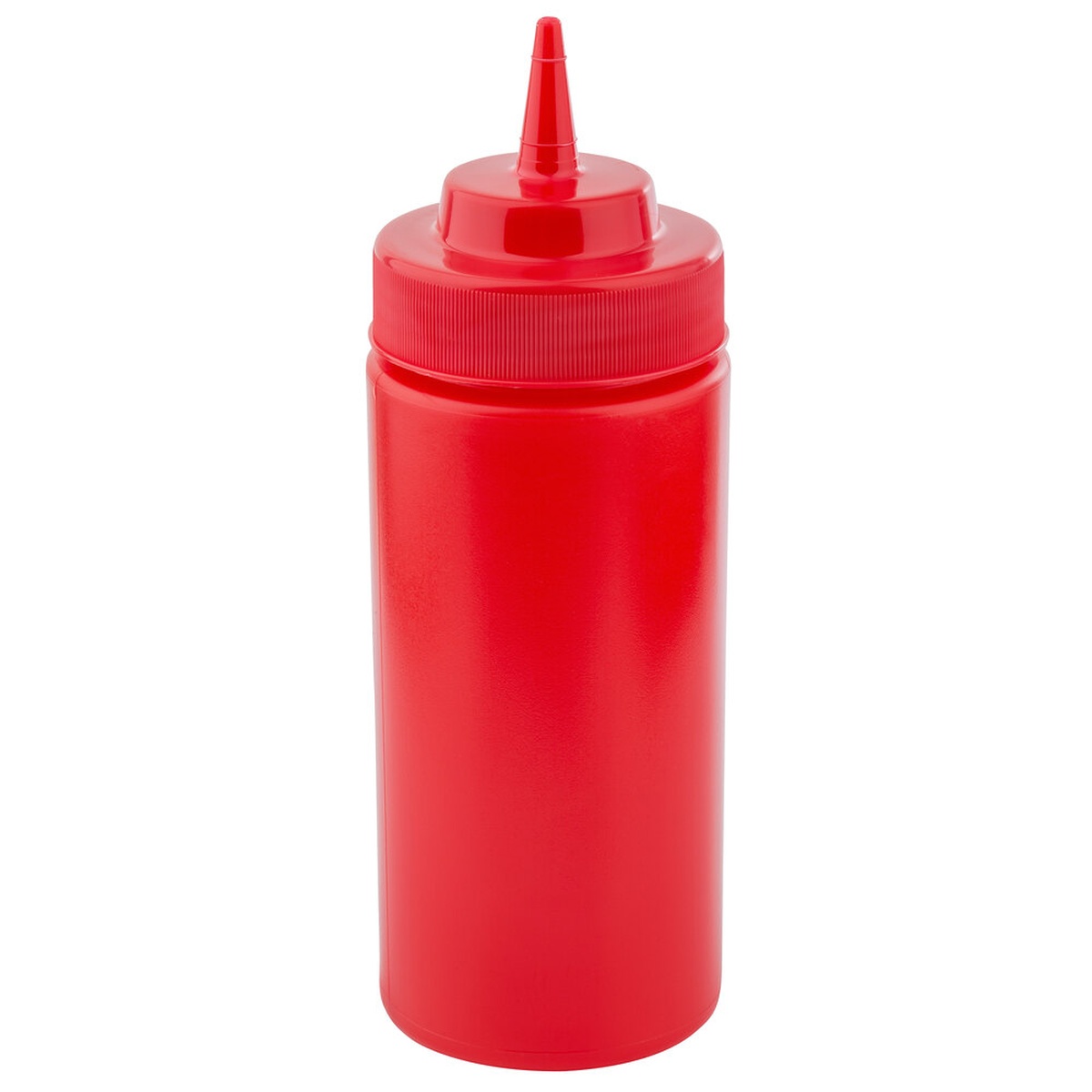 TableCraft 11663K 16 oz. red WideMouth squeeze bottle with standard cone tip and wide-mouth cap