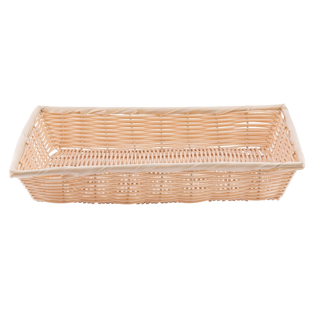 Tablecraft 1189W woven basket viewed straight from above showing interior weave pattern