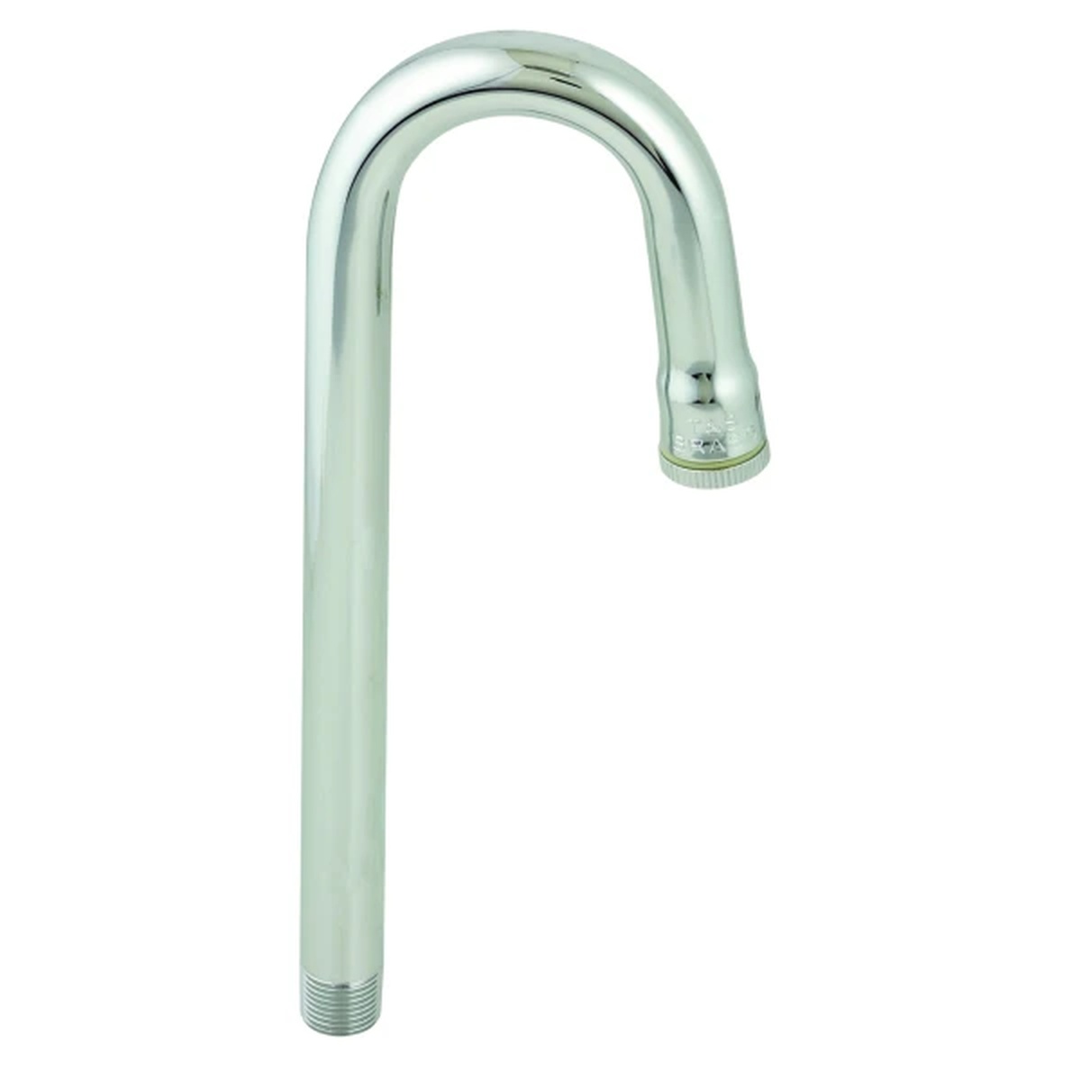 T&S Brass 119X rigid gooseneck faucet nozzle with chrome finish and lab tip outlet