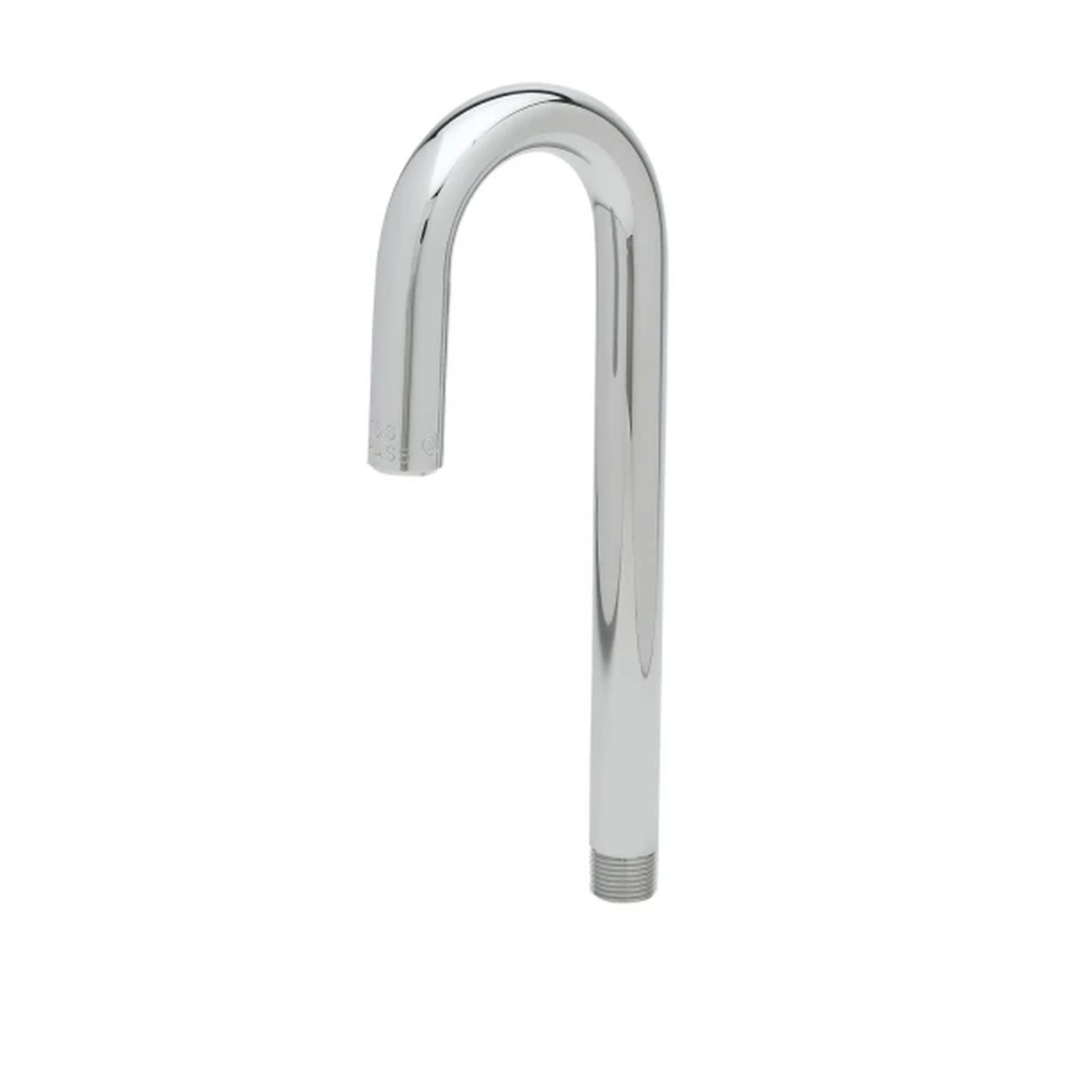 T&S Brass 119XP rigid gooseneck nozzle in chrome-plated brass with plain end tip