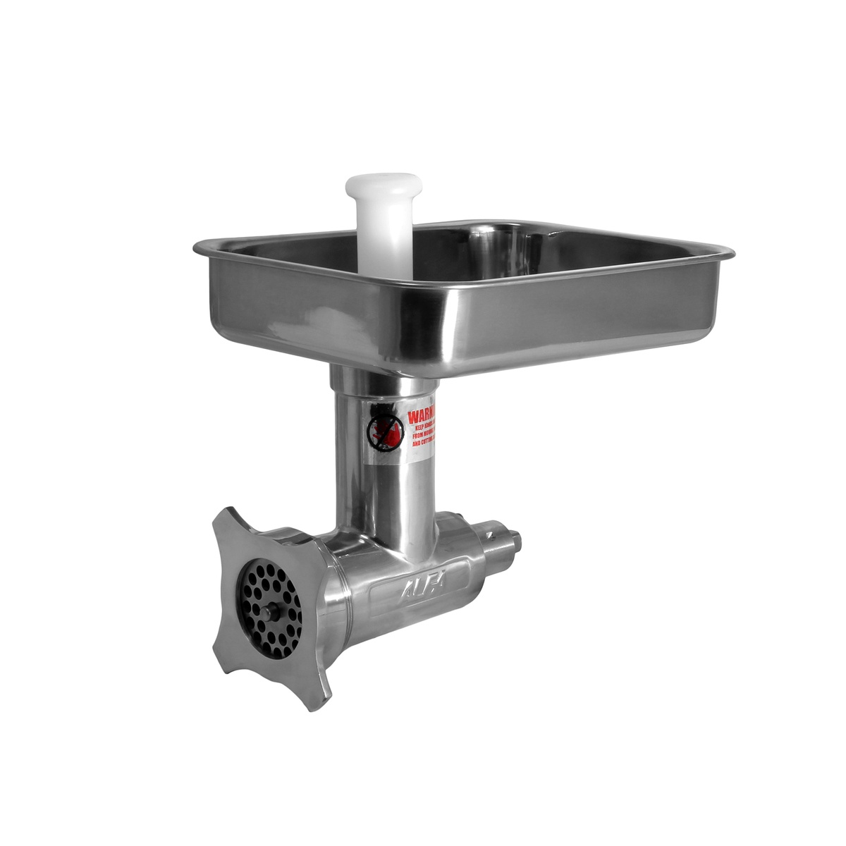 ALFA 12 SS CCA all stainless steel meat chopper grinder attachment with pan and stomper