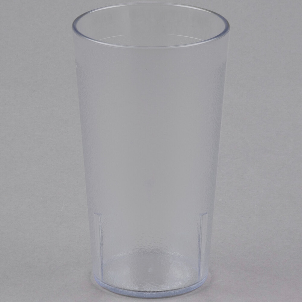 Cambro 1200P2152 clear SAN plastic tumbler with textured exterior and stacking lugs