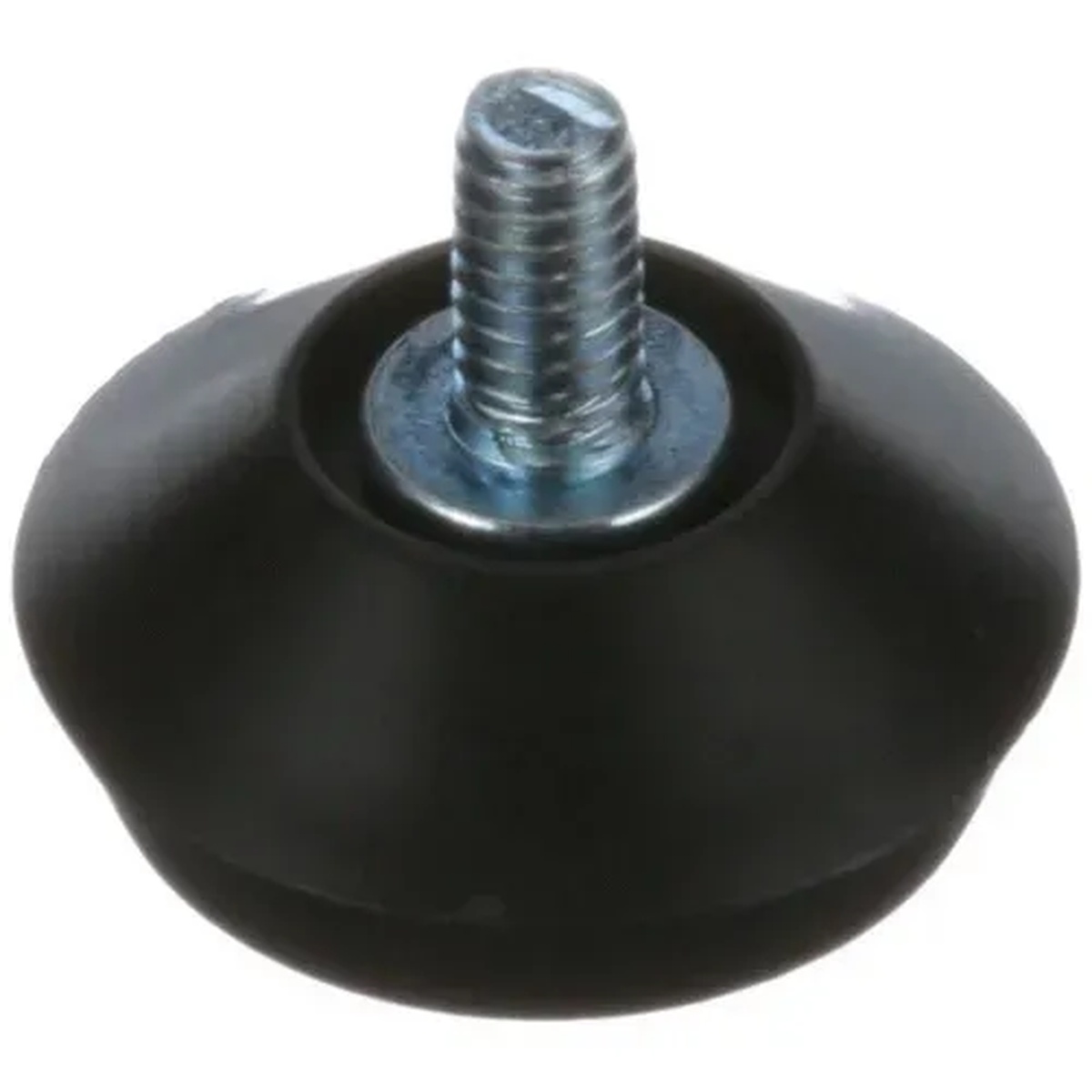 AllPoints 1211008 furniture glide with black plastic dome base and silver threaded metal stud
