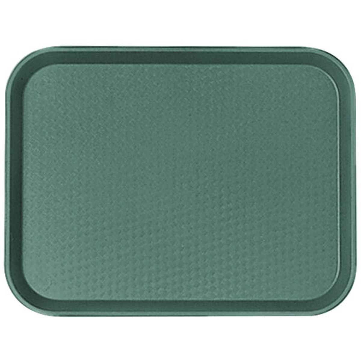 Cambro 1216FF119 sherwood green fast food tray showing textured surface and reinforced corners