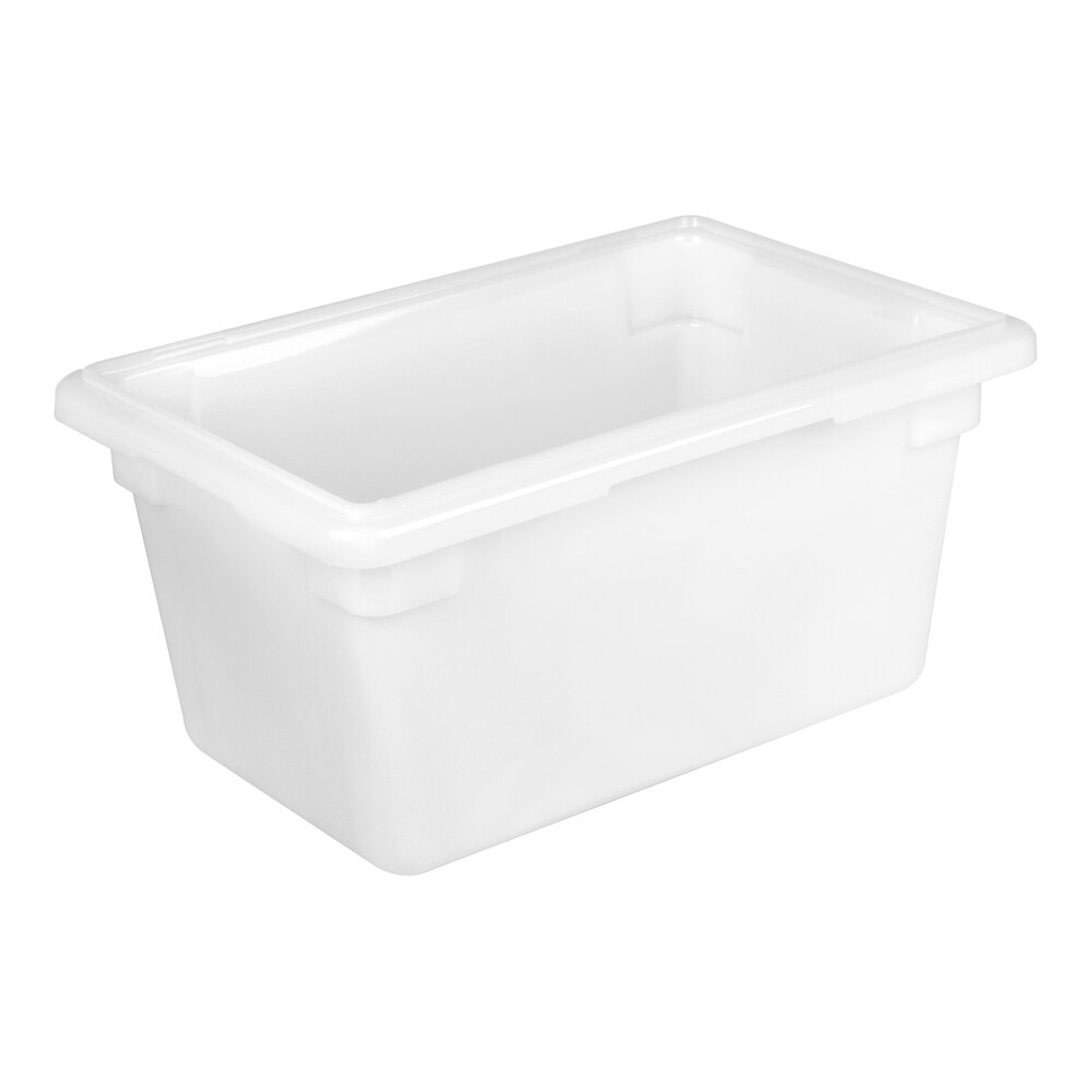 Cambro 12189P148 white polyethylene food storage box, 18 x 12 x 9 inches, with molded-in handles