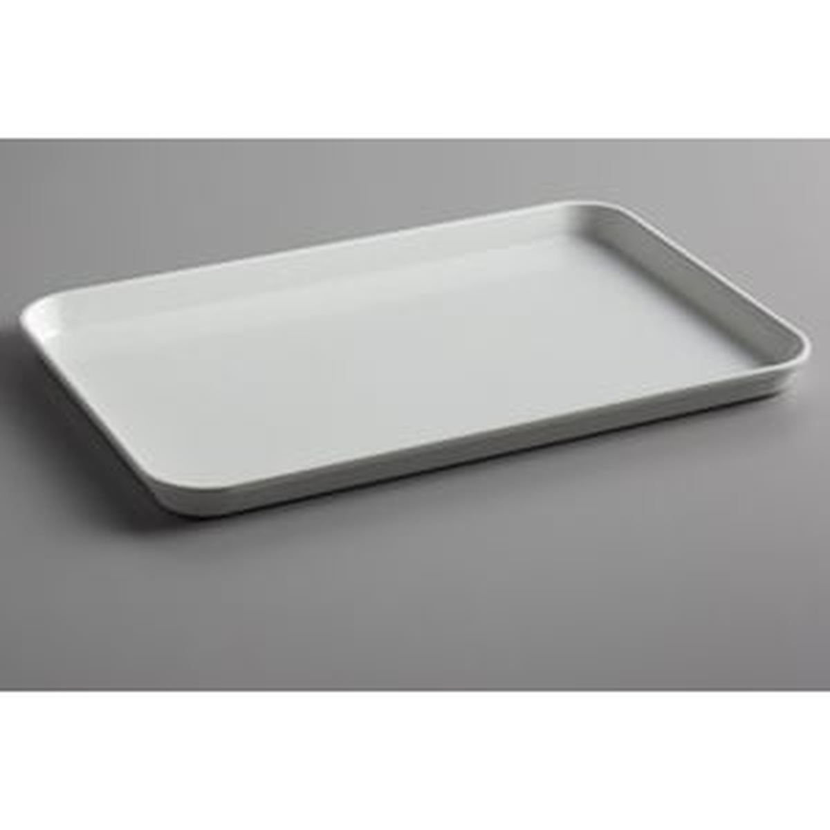 Cambro 1218MT148 white fiberglass market display tray top-down angle view