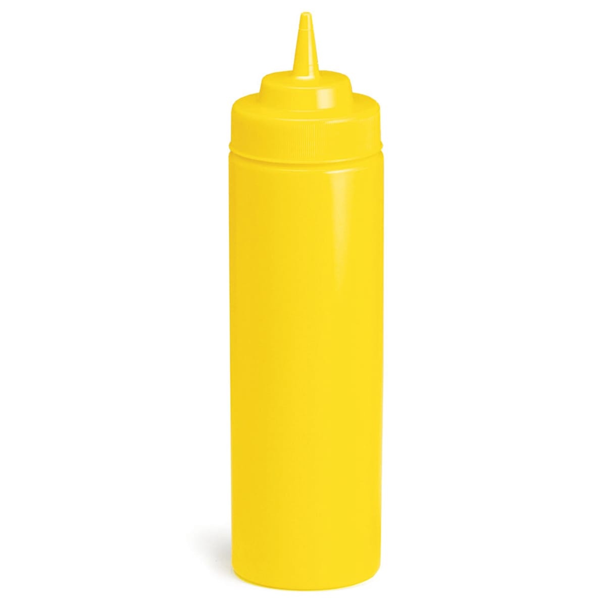 Tablecraft 12463M 24 oz yellow WideMouth squeeze bottle with standard cone tip