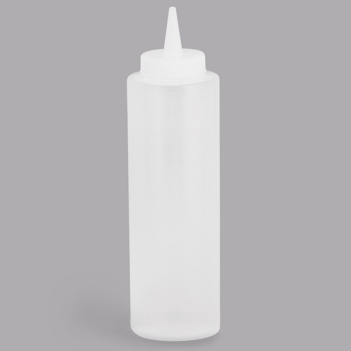 Tablecraft 124C-1 24 oz clear cone tip squeeze bottle with white cap