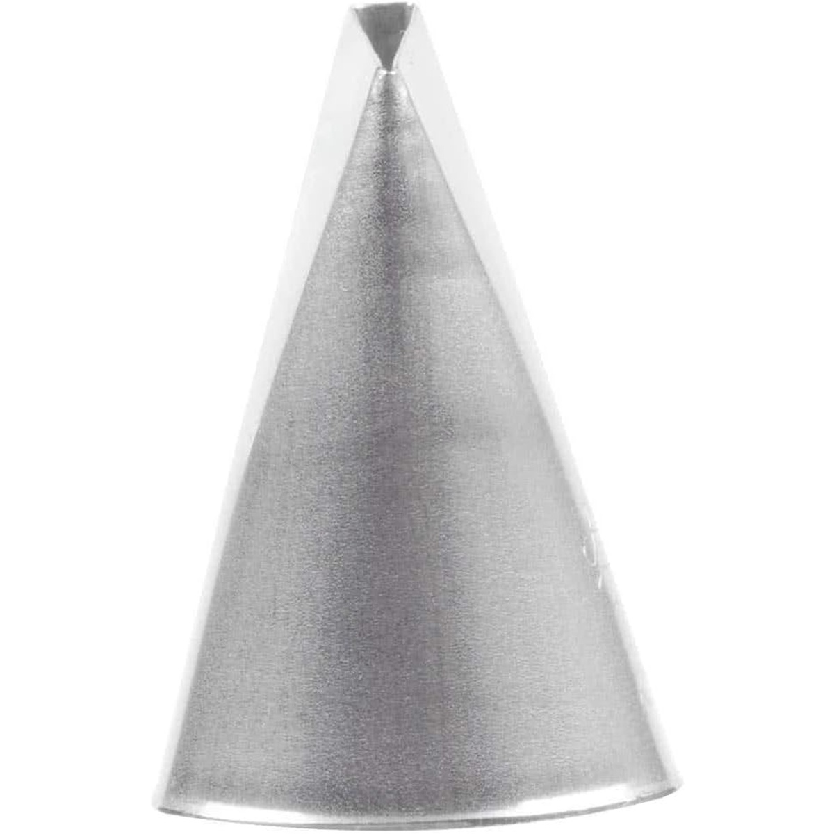 Top view of Ateco 125 piping tip showing the petal-shaped opening at the tip