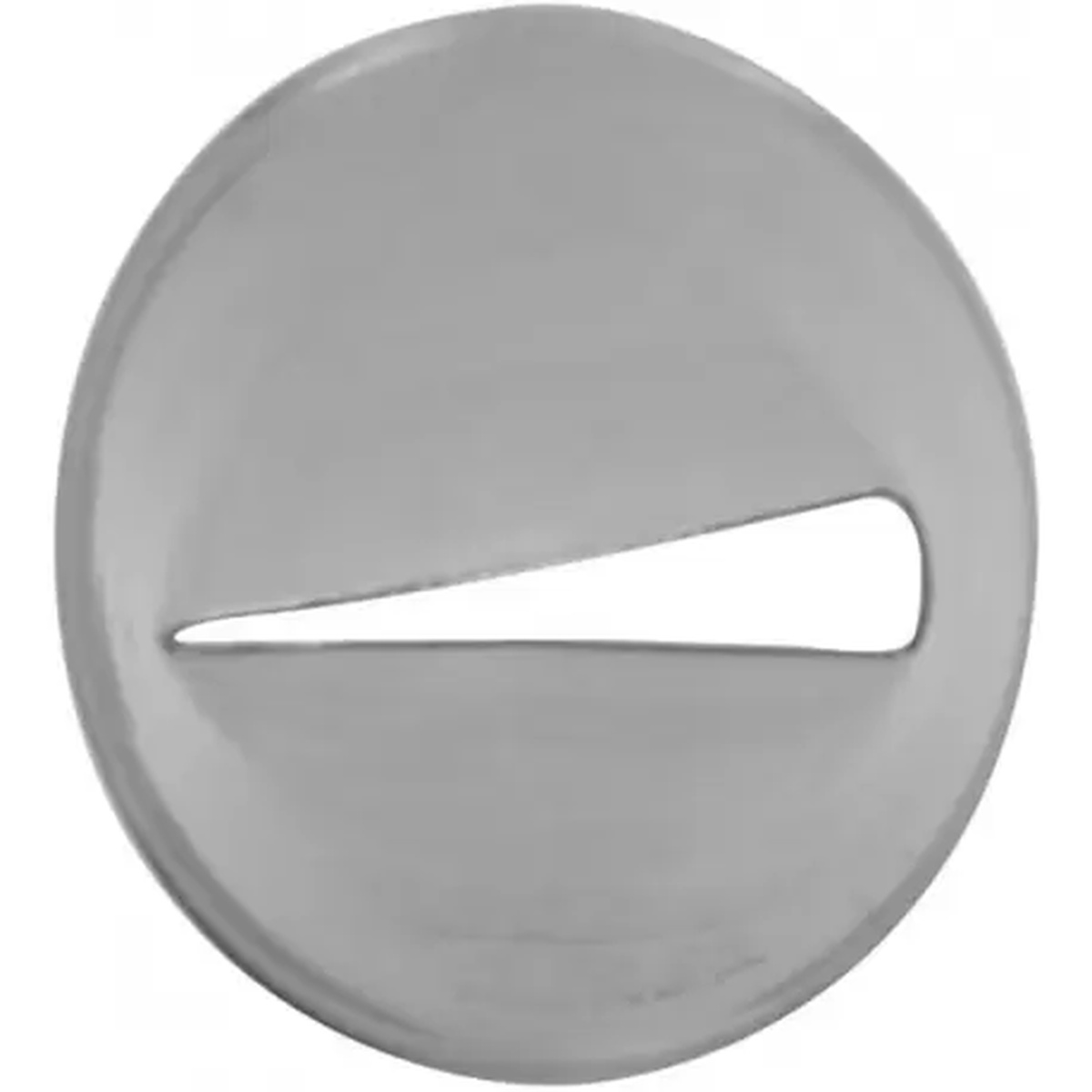 Bottom opening of Ateco 126 pastry tip showing the elongated leaf-shaped aperture