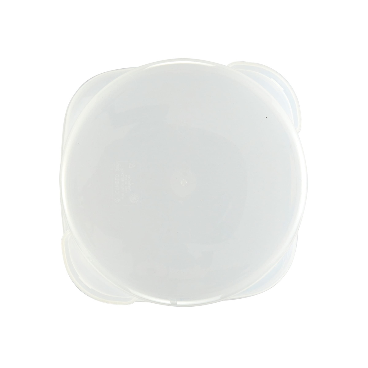 Bottom view of Cambro 12-quart round food storage container showing base construction detail
