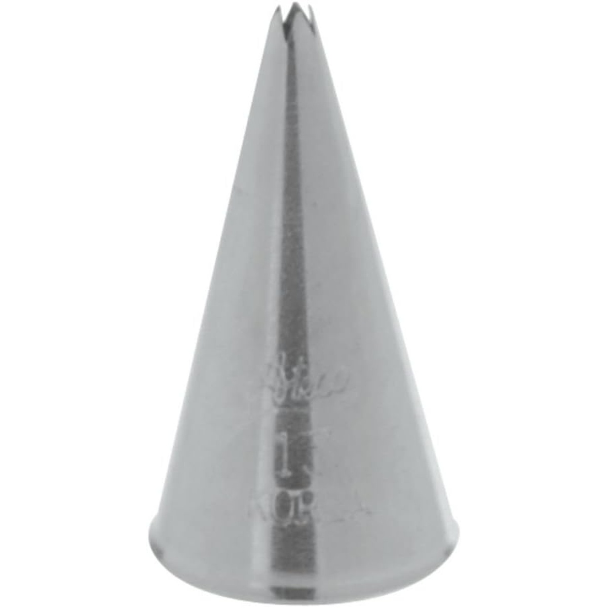 Ateco #13 open star piping tip, conical nickel-plated steel tip with star-shaped opening, embossed with Ateco branding and number 13