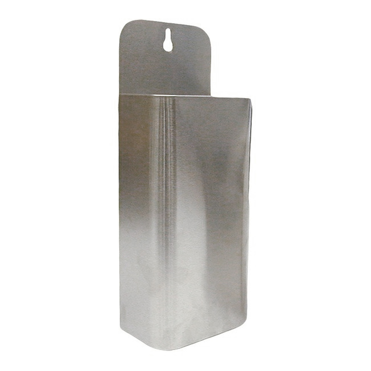Spill-Stop 13-929 stainless steel wall-mounted bottle cap catcher with keyhole mounting slot
