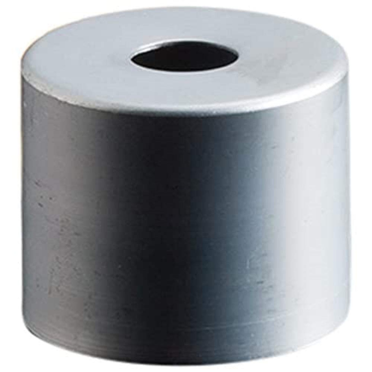 American Metalcraft 13005 round anodized aluminum biscuit cutter, silver satin finish, viewed from above showing vented top
