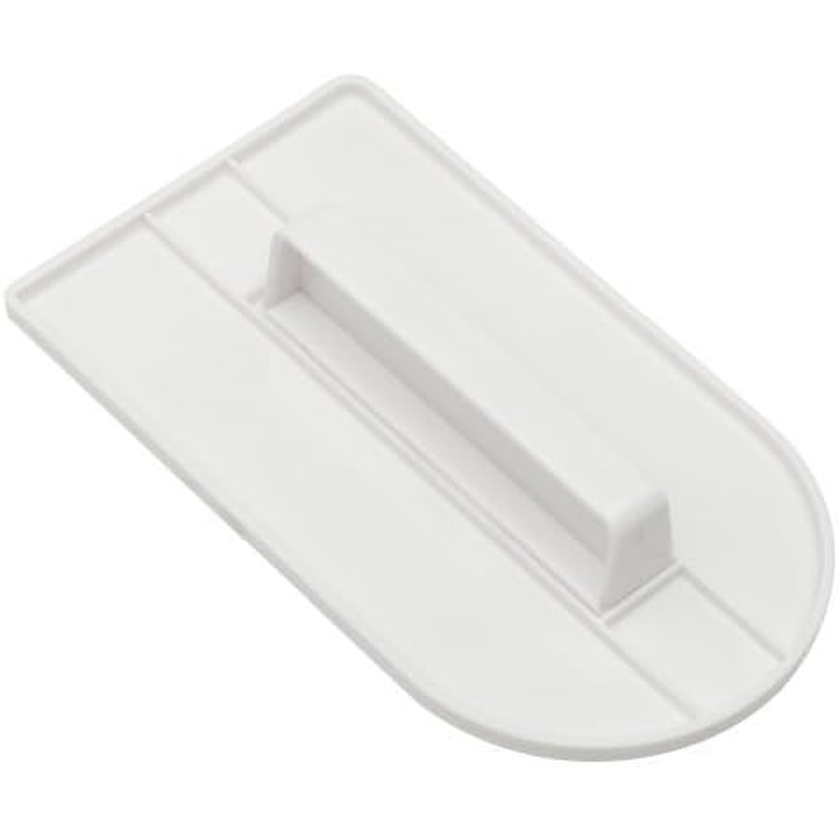 Ateco 1301 white plastic fondant smoother with center handle and rounded front edge