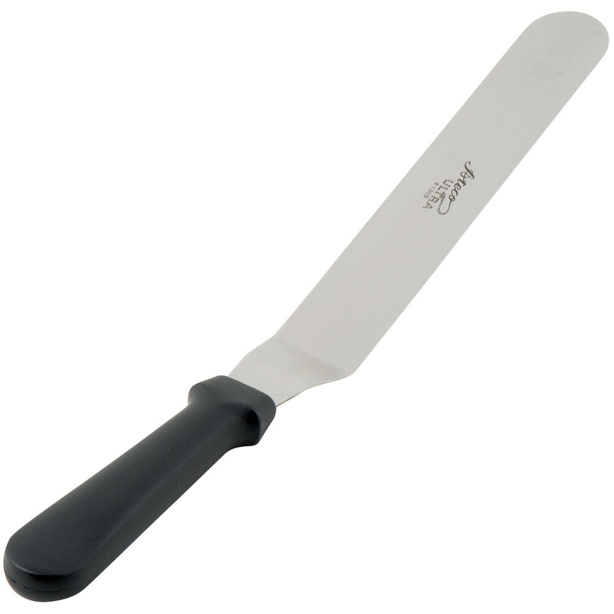 Ateco 1309 offset icing spatula with stainless steel blade and black polypropylene handle