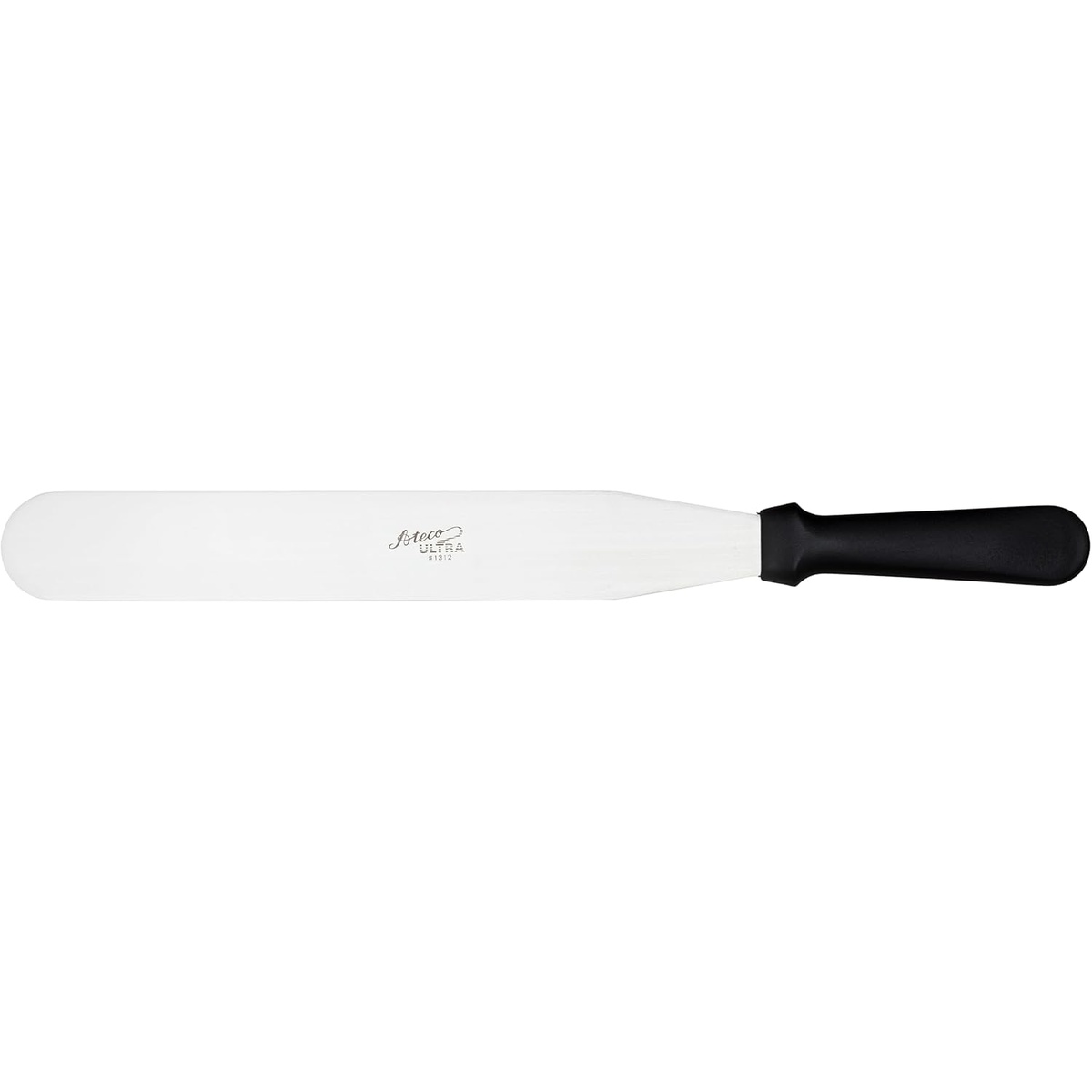 Ateco Ultra 1312 straight icing spatula with 12-inch stainless steel blade and black plastic handle