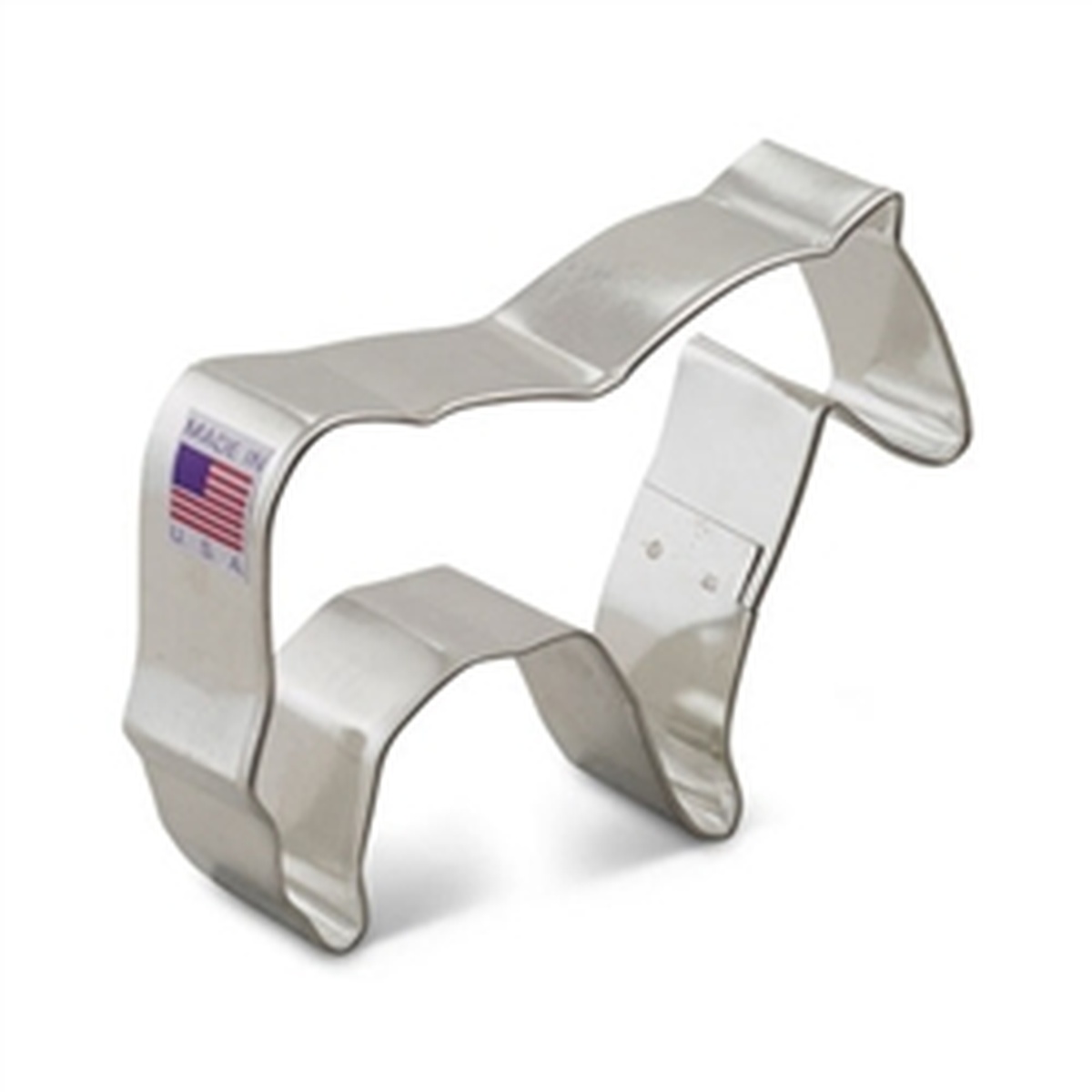 Ann Clark 1313A horse-shaped tin-plated steel cookie cutter, 3-7/8 inch