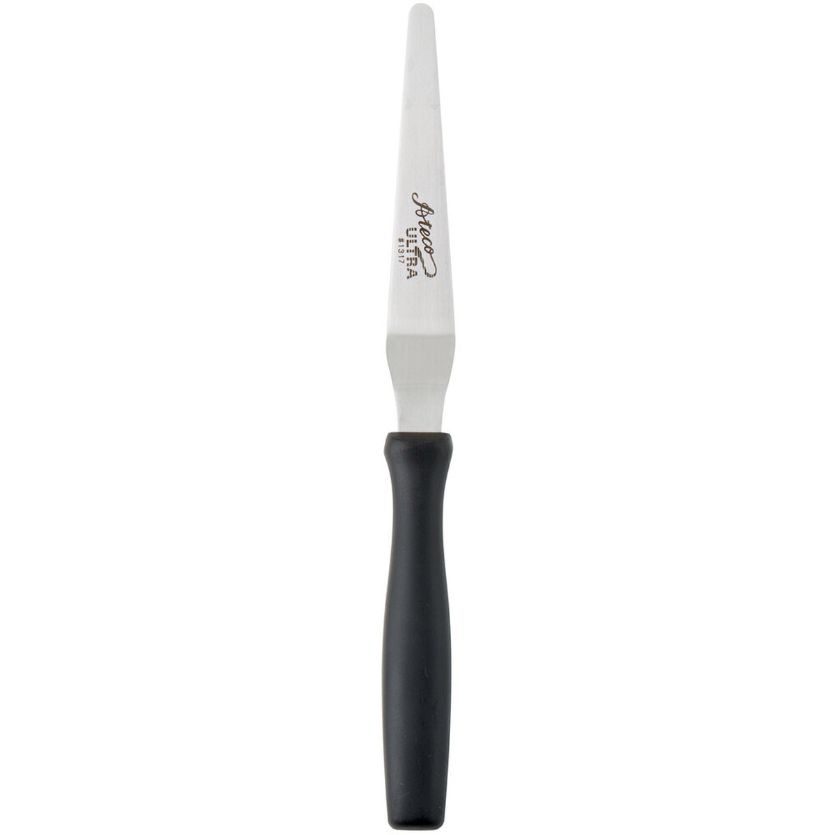 Ateco 1317 tapered offset icing spatula with stainless steel blade and black polypropylene handle