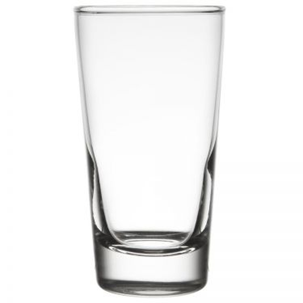 Libbey 131 Diplomat 6.5 oz. heavy base hi-ball glass with flared mouth and rolled rim on white background