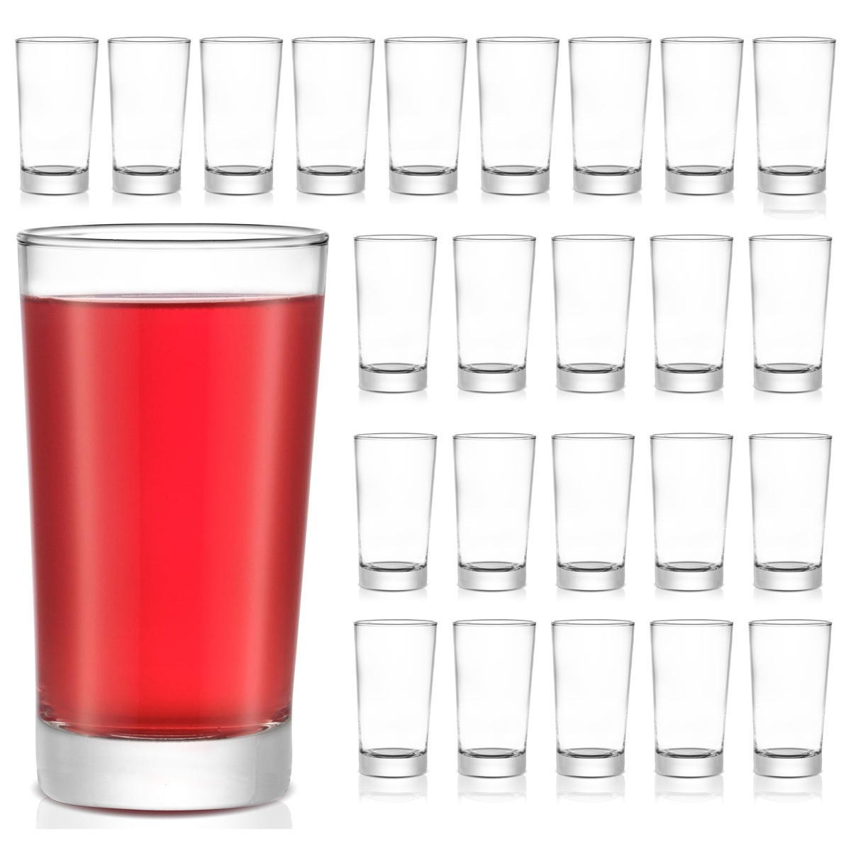 Side view of Libbey 132 highball glass showing straight walls and thick base