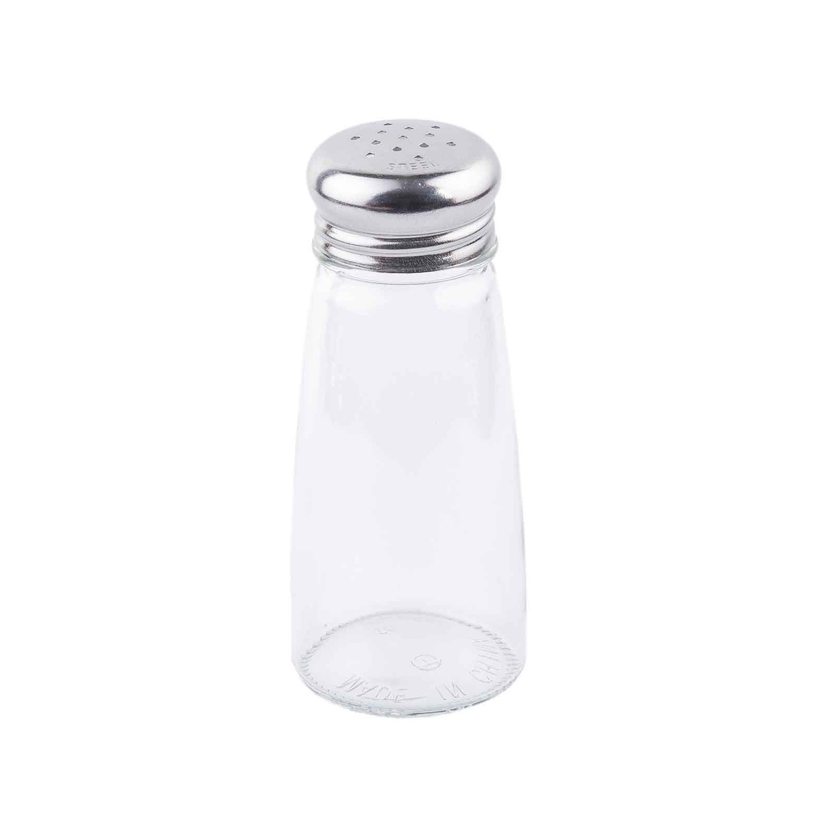 TableCraft 132S&P-2 3 oz round clear glass salt and pepper shaker with stainless steel mushroom top