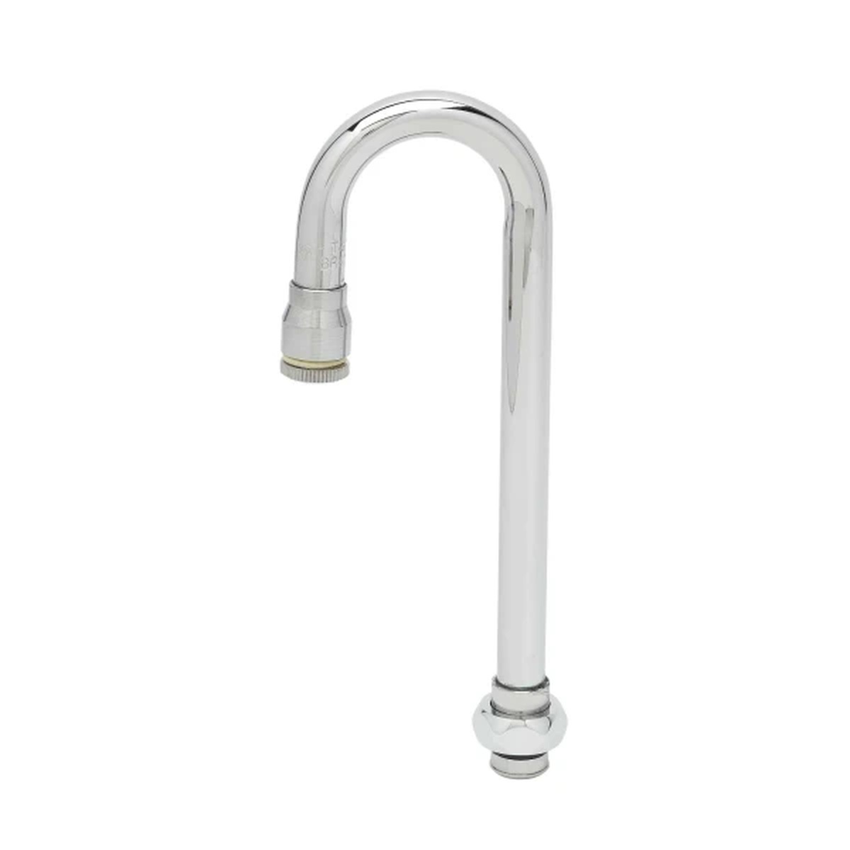 T&S Brass 132X chrome-plated swivel gooseneck nozzle with laminar flow outlet