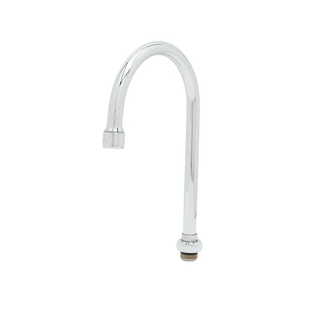 T&S Brass 133X chrome-plated swivel gooseneck spout with stream regulator outlet