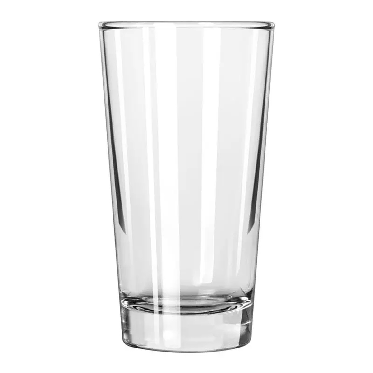 Libbey 133 Heavy Base 9 oz Hi-Ball glass, clear, showing thick base and straight-sided profile
