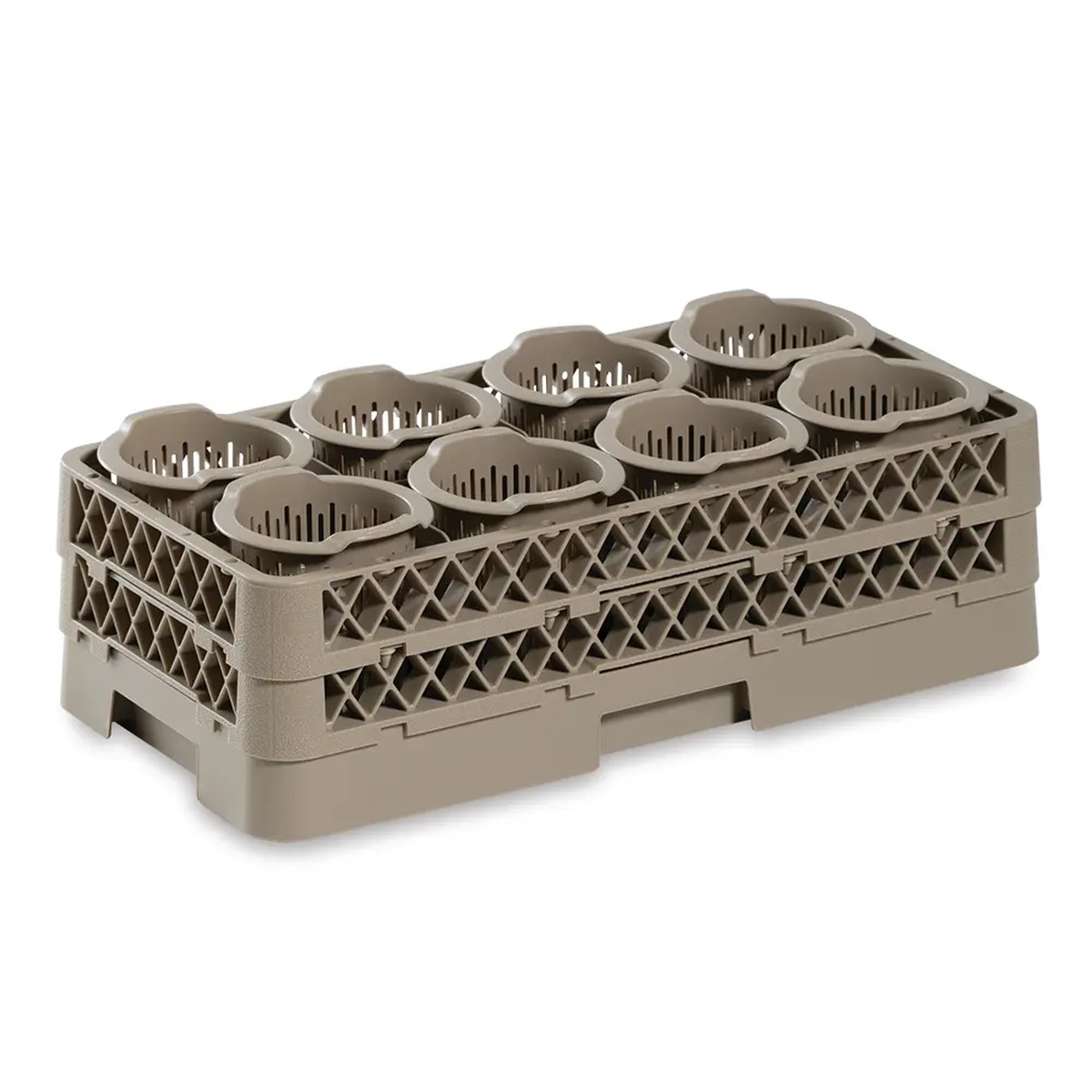 Vollrath Traex half-size flatware washing rack with eight vertical cylinders
