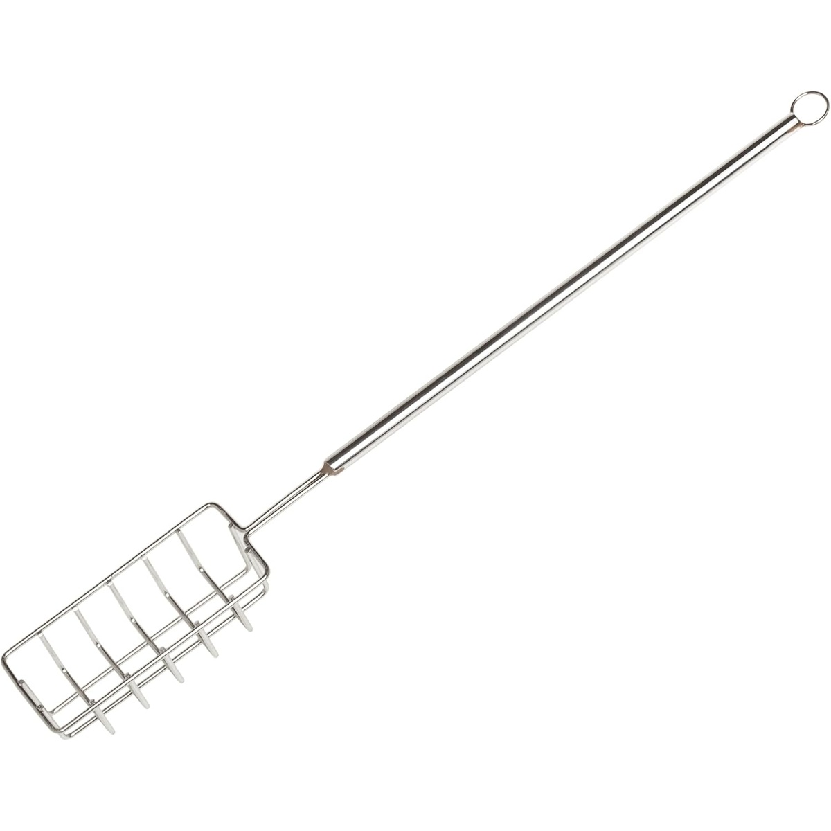 Ateco 1373 stainless steel basket dipping tool with long handle and rectangular wire basket