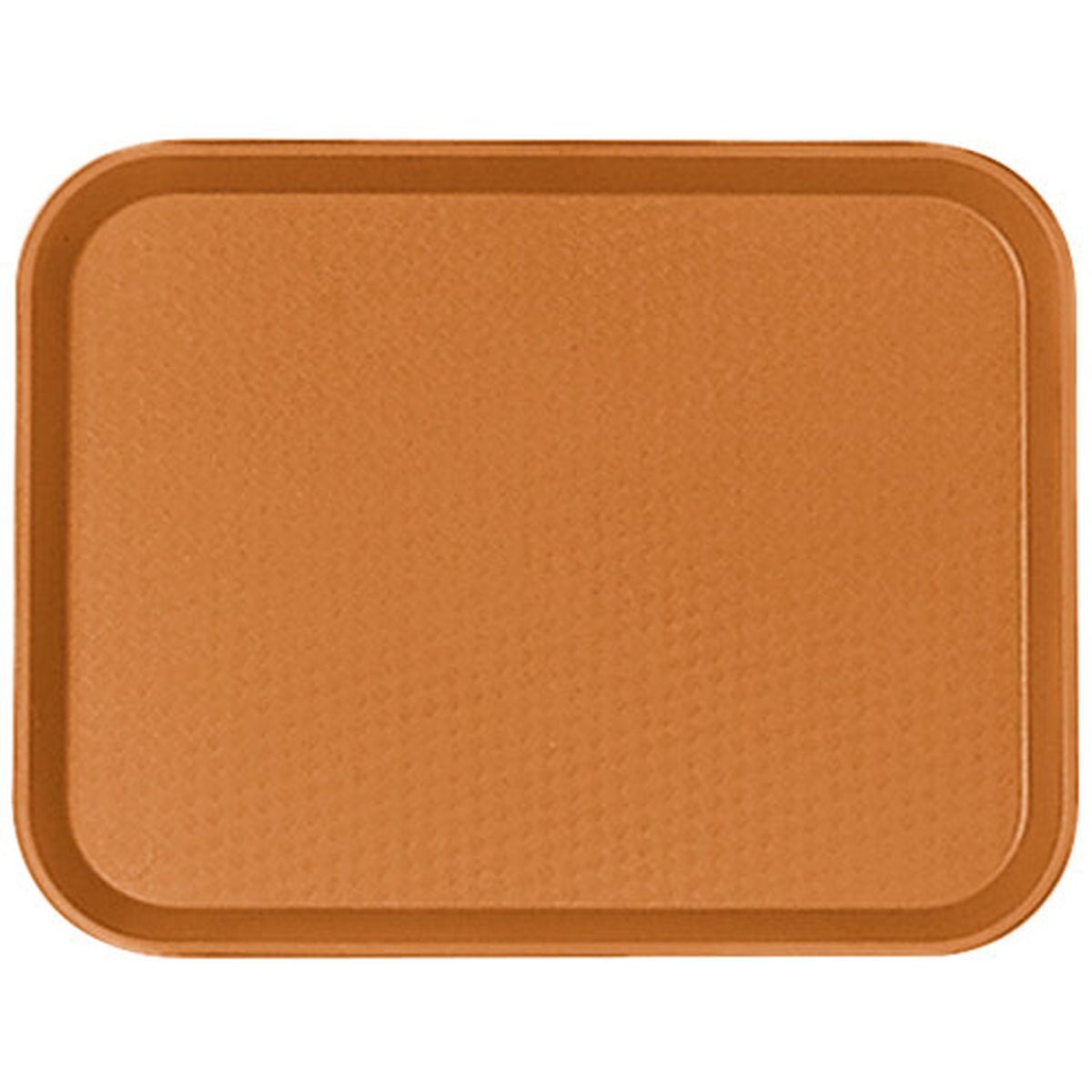Cambro 1418FF166 orange polypropylene fast food tray, top view showing textured surface