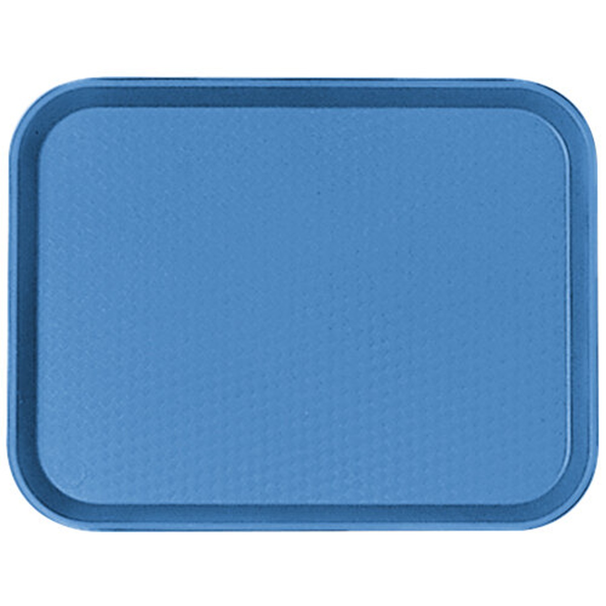 Cambro 1418FF168 blue rectangular fast food tray, top-down view showing textured surface