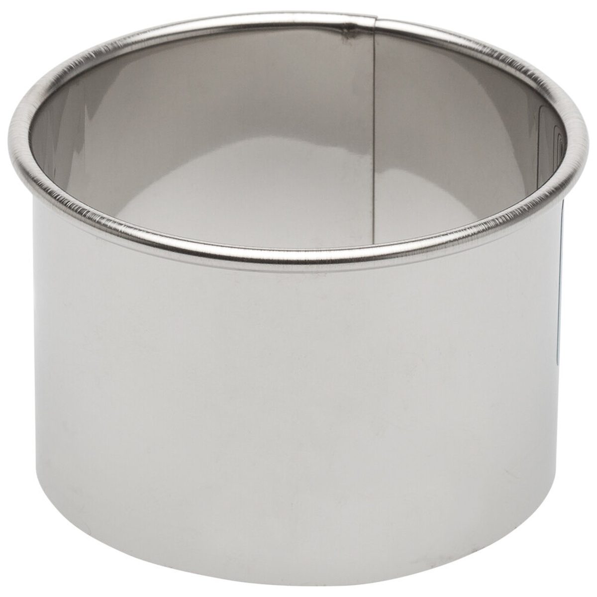 Ateco 14401 stainless steel round plain pastry cutter, polished cylindrical band with rolled top edge