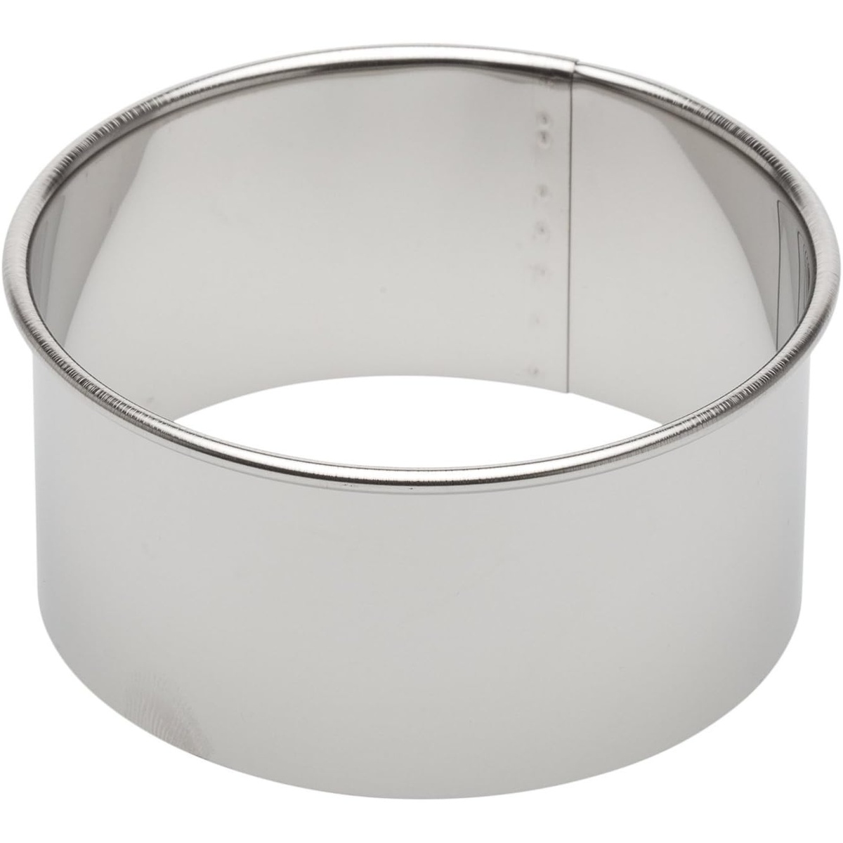 Ateco 14403 3.5-inch round stainless steel dough cutter, polished silver finish with rolled top edge