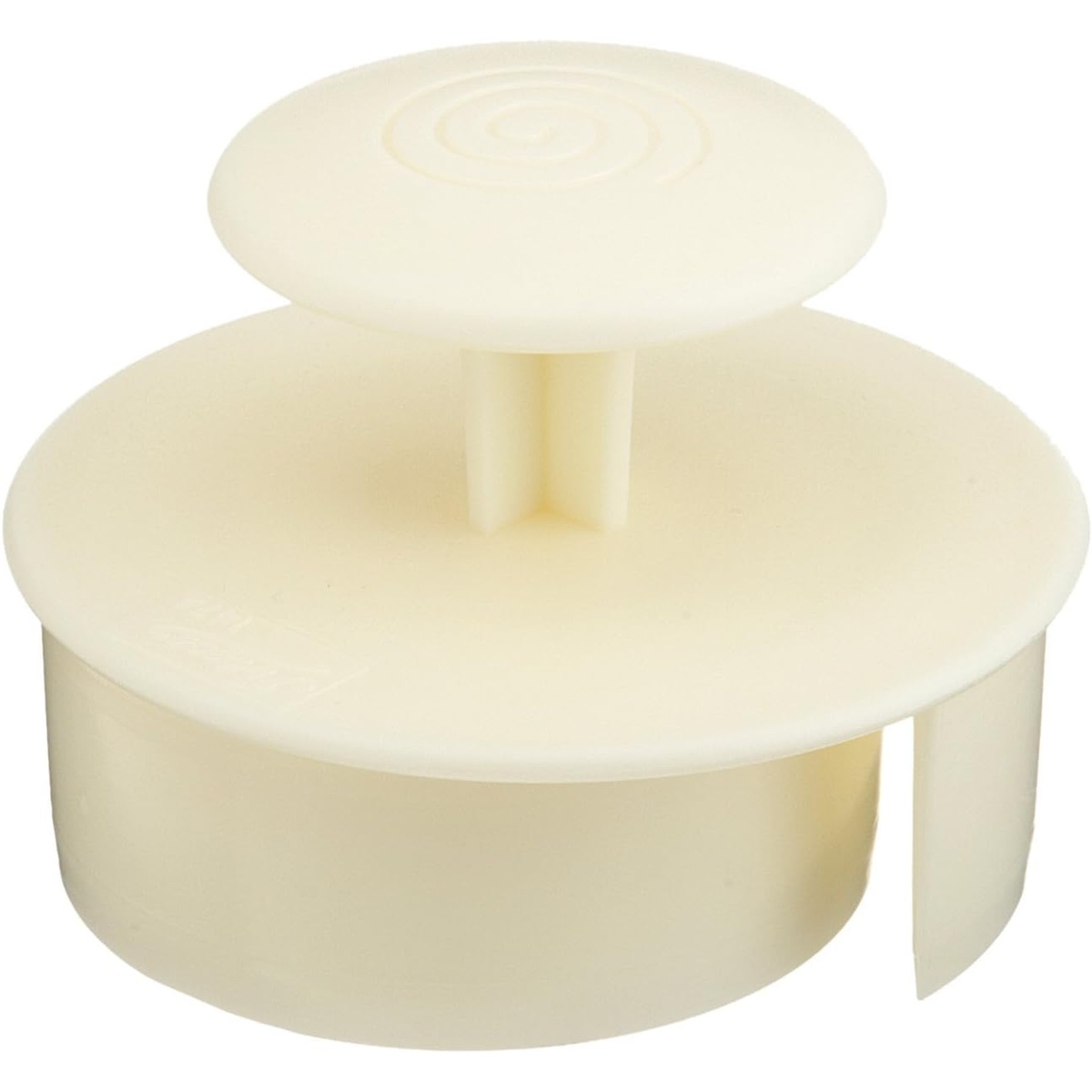 Ateco 1474 spiral bread stamp side view showing tiered round body and top handle