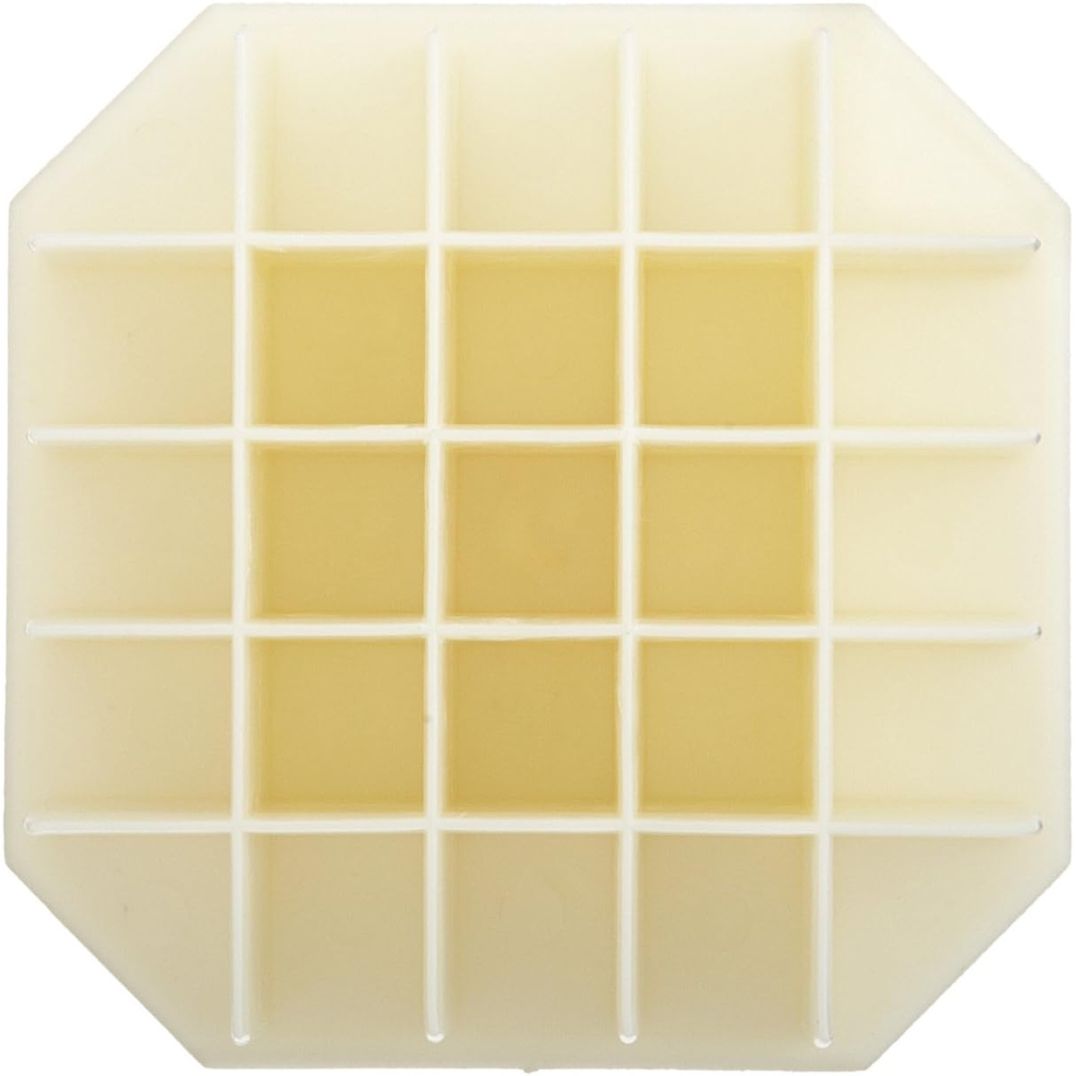 Top-down view of Ateco 1475 waffle stamp showing precise grid pattern on octagonal stamping face