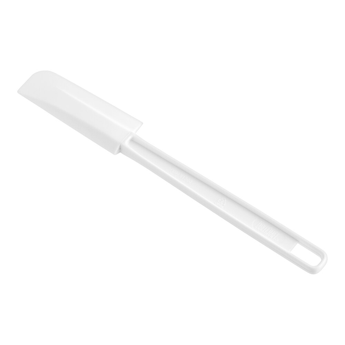 TableCraft 1500 white spatula with flat rubber blade and polystyrene handle, shown on white background