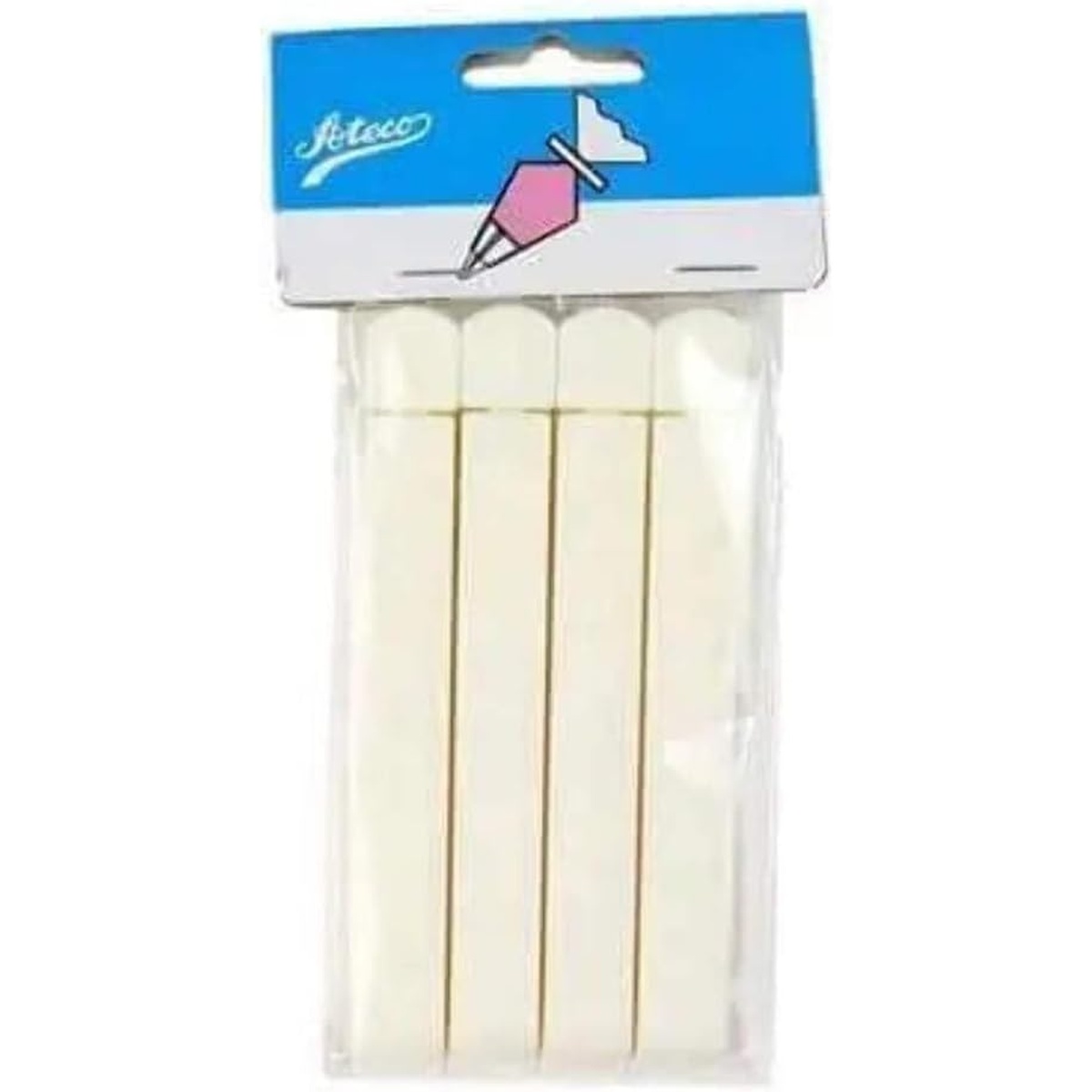 Ateco 1504 decorating bag clips in original retail packaging showing four white clips