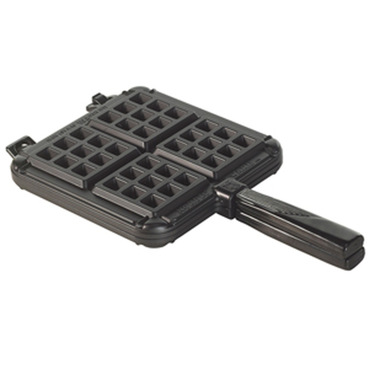 Nordic Ware 15040 stovetop Belgian waffle maker side view showing closed profile and handle