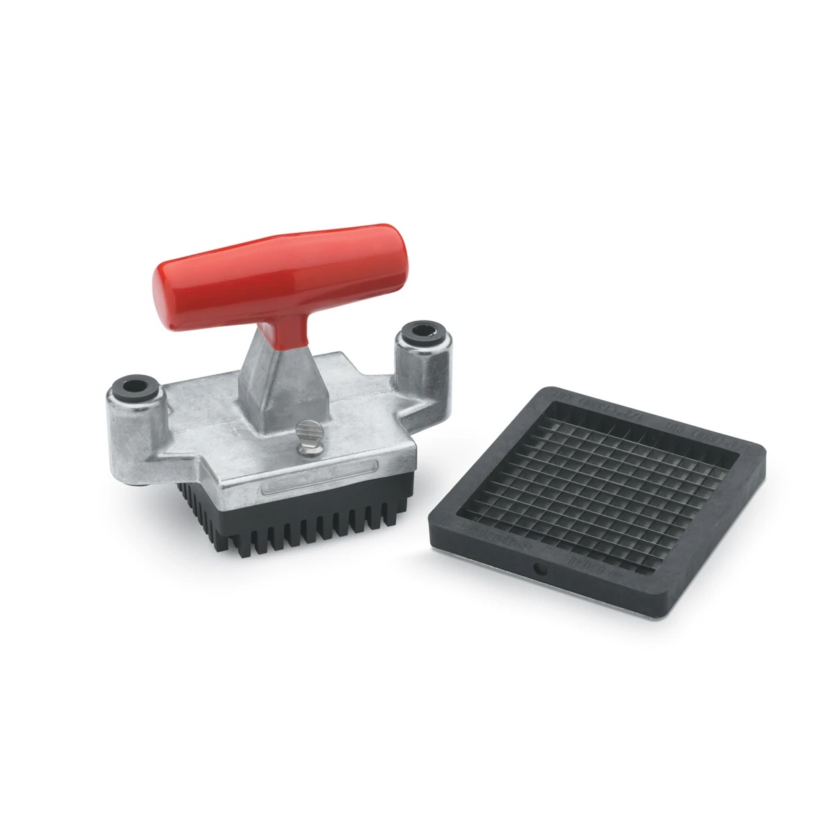 Vollrath InstaCut 3.5 replacement pack showing T-handle pusher block and dicing grid