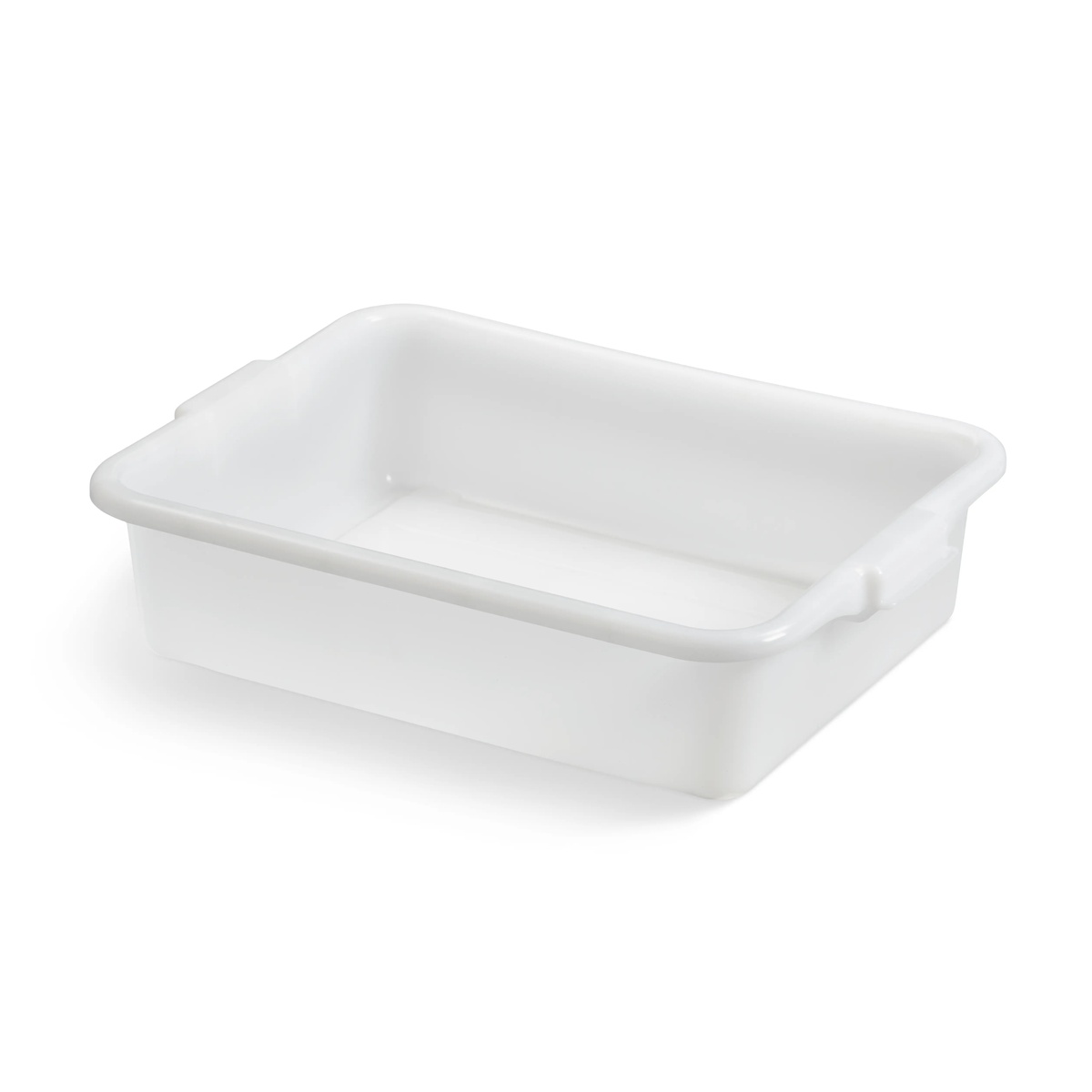 Vollrath Traex 5-inch deep white high-density polyethylene bus tub with reinforced handles and stacking lugs