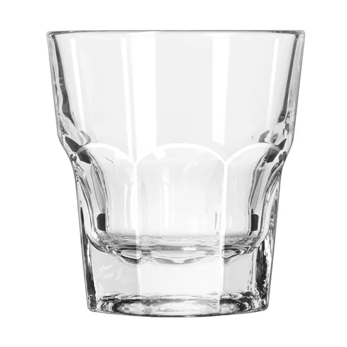 Libbey Gibraltar 9 oz. Tall Rocks Glass, clear with paneled octagonal sides and thick sham base