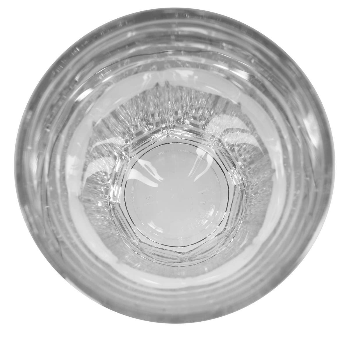 Top-down view of the Libbey Gibraltar cooler glass showing octagonal rim detail