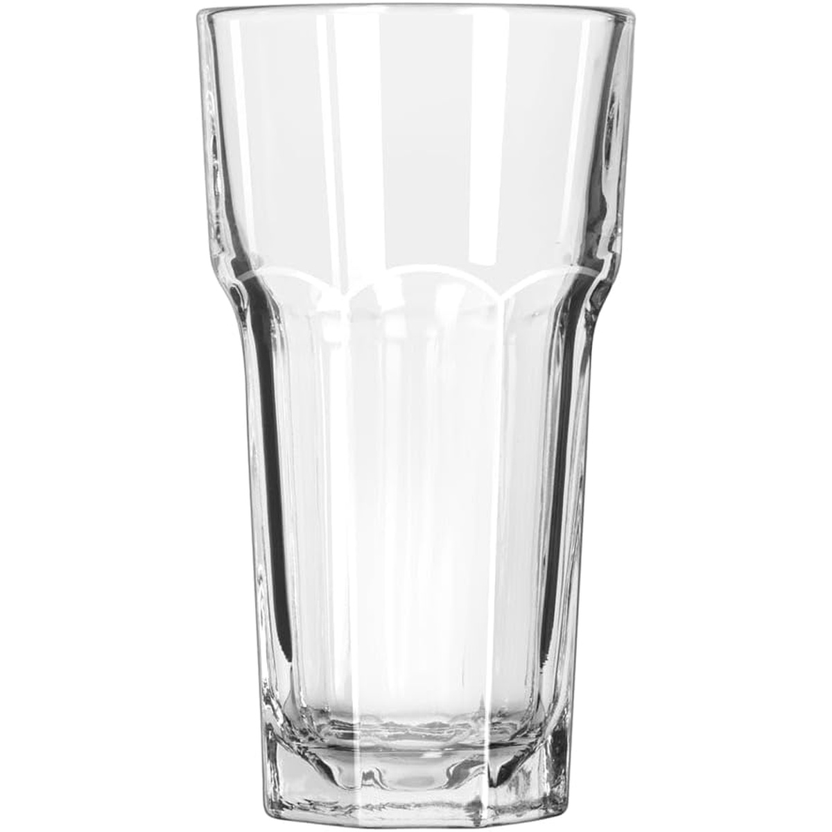 Libbey Gibraltar DuraTuff 12 oz cooler glass showing ribbed sides and sturdy base construction