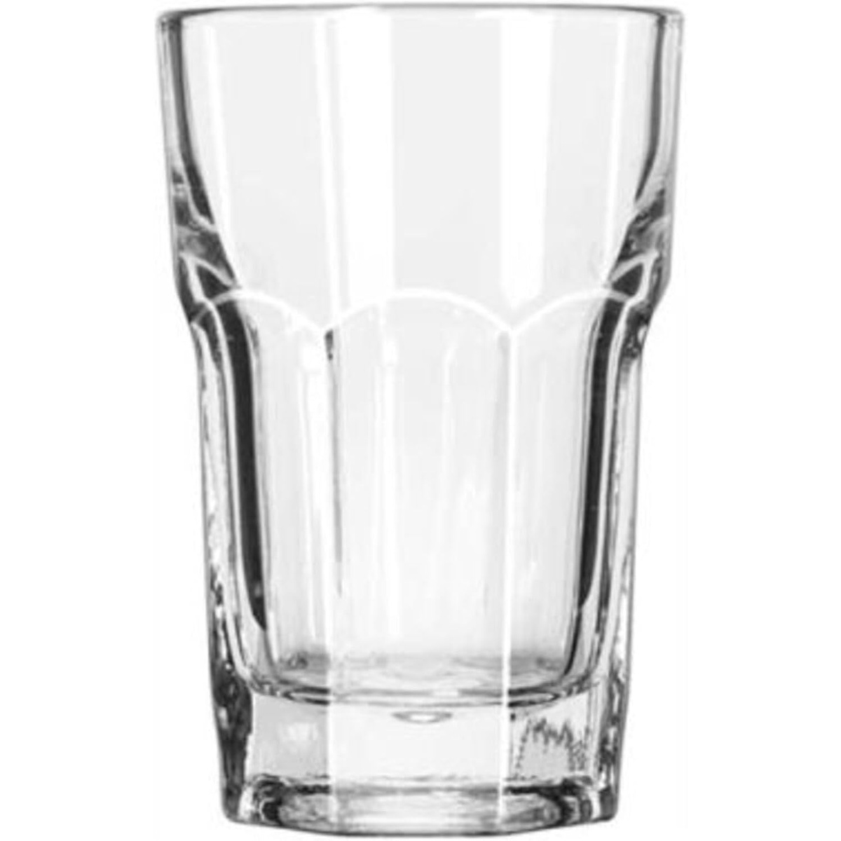 Libbey Gibraltar DuraTuff 9 oz Hi-Ball Glass with faceted octagonal body, clear glass