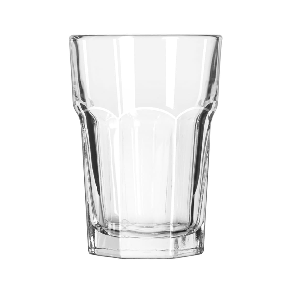 Libbey Gibraltar 12 oz DuraTuff beverage glass, clear, side profile view