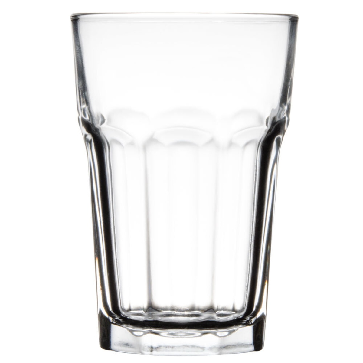 Libbey Gibraltar 14 oz. clear beverage glass with paneled sides and thick base