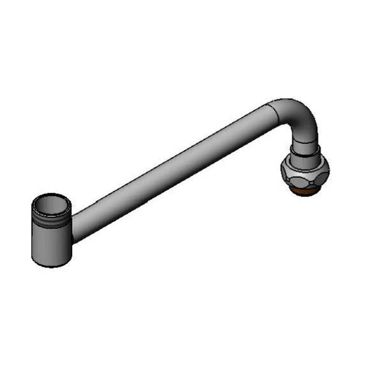 T&S Brass 152X chrome-plated brass 9-inch back section for double-joint swing nozzles